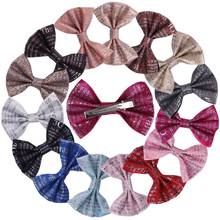 XIMA 15pcs/lot Girls Sparkly 4inch Glitter Hair Bows Alligator Hair Clips Glitter Sequins Big Bows Clips For Women 2024 - buy cheap