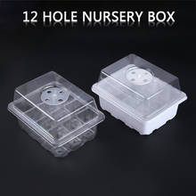 Transparent/White 12 Hole Plastic Nursery Pots Planting Seed Tray Kit Cells Seed Tray Garden Germination Vented Domes Box 2024 - buy cheap
