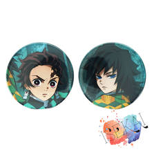 Demon Slayer: Kimetsu no Yaiba Anime Badge Kamado Tanjirou Tomioka Giyuu Metal Badge Brooch Pins 2024 - buy cheap