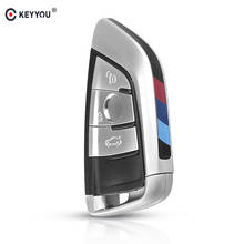 KEYYOU Car Smart Key Shell Fob Case For BMW 1 2 7 Series X1 X5 X6 X5M X6M 3 Buttons Auto Remote Key Cover With Uncut Blade 2024 - buy cheap