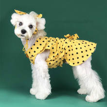 Милое платье в горошек для собак Одежда для мопса одежда для французского бульдога юбка Пудель Bichon Pomeranian Schnauzer Corgi костюм платья для домашних животных 2020 2024 - купить недорого