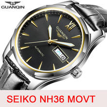 GUANQIN Automatic Mechanical Watches Mens 2020 Japan NH36 Movement Sapphire Mens Watch Waterproof Calendar montre homme 2020 2024 - buy cheap