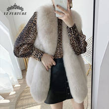 New Real Fox Fur Vest Round neck Multicolor Vest  Winter Women Fur with belt Genuine Fox long Style Pelt Fur Coat For Women 2024 - buy cheap