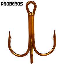 500pcs Proberos Fishing Hook Brown Color FISHHOOK Overstriking Antirust Fishing Tackle 2#-10# High Carbon Steel Treble Hook 2024 - buy cheap