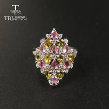 TBJ Natural Tourmaline ring natural gemstone  925 sterling silver fine jewelry for women 2024 - buy cheap
