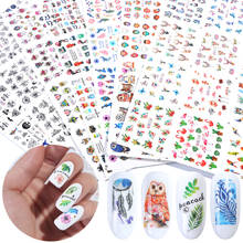 Наклейки для ногтей, смешанный дизайн, 84 шт., переводные наклейки, слайдер для ногтей, декоративные наклейки для маникюра, наклейки SABN1129-1212 2024 - купить недорого