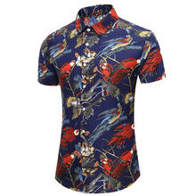 2021 Fashion Mens Short Sleeve Hawaiian Shirt Summer Casual Beach Shirts For Men High street Flower Shirts Tops 2024 - buy cheap