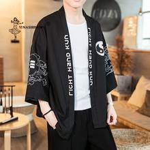 Casaco kimono casual masculino, camisa kimono tradicional yukata praia fina ásia roupas japonesas kimonos 2024 - compre barato