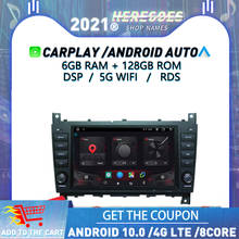 Reproductor multimedia con Android 10,0 y navegación GPS para Benz, autorradio 4G LTE con reproductor DVD, Wifi, Bluetooth 128, Carplay, DSP, 5,0 GB de ROM, para Benz W203 W209 W219 2004 - 2011 2024 - compra barato