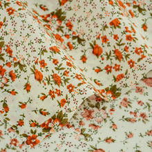 Orange Flowers Design Restoring Ancient Ways Cotton Plain Fabric Clothing Patchwork Art Work Telas Tecido Tissue Curtain Sewing 2024 - compre barato