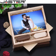 JASTER Customized Photo Album Box 170*170*35mm USB 2.0 4GB 8GB 16GB 64GB 32GB Flash Drive Swivel Wooden Usb Memory Flash Stick 2024 - buy cheap