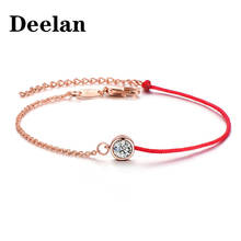 Pulseira fashion romântica feminina deelan, joia casual simples de ligação redonda para presente de casamento e natal 2024 - compre barato