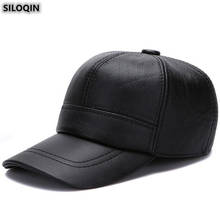 SILOQIN Quality Genuine Leather Hat For Men Winter Fashion Cowhide Baseball Cap  Adjustable Size Thermal Ear Protection Dad Hats 2024 - buy cheap