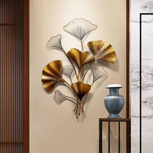 Novo estilo chinês ginkgo biloba deixa luz de luxo pendurado sala de estar decoração de parede varanda criativa tridimensional pingente 2024 - compre barato