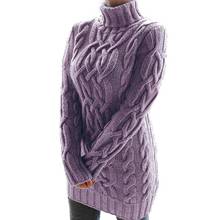 woman dress Turtleneck Twist Knitted Long Sleeve Warm dress Sweater Autumn Winter Mini Dress femme robeплатья на новый год2021 2024 - buy cheap