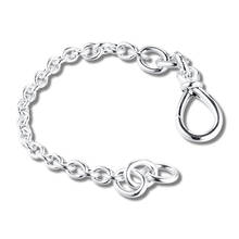 100% joia de prata esterlina 925 para mulheres bracelete de corrente com nó para mulheres atacado frete grátis 2024 - compre barato