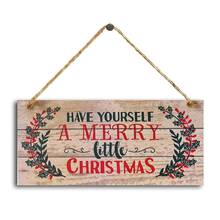 2021 Christmas Wooden Door Hanging Sign Merry Christmas Decoration for Home Navidad Christmas Tree Ornaments 2021 New Year Gifts 2024 - buy cheap