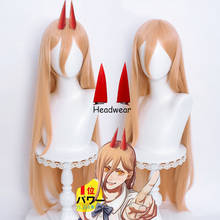 Chainsaw Man Cosplay Power 100cm Long Straight Christmas Apricot Orange Wig Cosplay Anime Halloween Wig And headdress Props 2024 - buy cheap