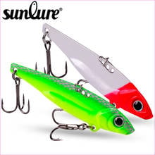 Sunlure-SEÑUELOS metálicos VIB, ojos 3D, 7g, 12g, 17g, cuchara giratoria, pintura, señuelo de pesca, lápiz duro, aparejos de pesca con gancho triple 2024 - compra barato