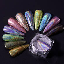 1Box Laser Nail Glitter Holographic Powder for Nails Mirror Polishing Chrome Pigments Shimmer Dip Powders Nail Art Decorations 2024 - купить недорого