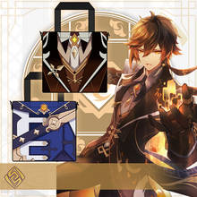 Bolso de hombro Genshin Impact Cosplay Venti Zhongli, bandolera Abedo, bolso de lona para la calle 2024 - compra barato