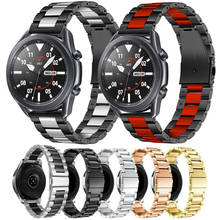 Pulseiras de aço inoxidável para samsung galaxy watch 3, pulseira inteligente de 45mm, pulseiras substituíveis para galaxy watch 3 41mm/45mm lte 2024 - compre barato