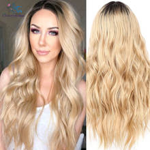 Long Wavy Synthetic Lace Wig Dark Roots Ombre Brown Wigs Women Daily Use Beauty Influncer Present Synthetic Lace Front Wig 2024 - buy cheap