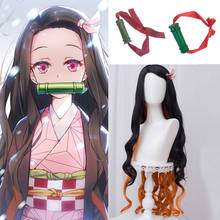 Anime Demon Slayer: Kimetsu no Yaiba Bamboo Tube Cosplay wig Props Kamado Nezuko Sealing Bamboo Stick Accessories Halloween wigs 2024 - buy cheap