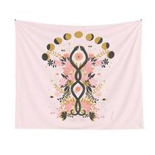 Pink Moon Phase Floral  Tapestry Ouija Vintage Floral  INSTrippy Tapestry Wall Prints Vintage Girls Moon Tapestry bedroom decor 2024 - buy cheap