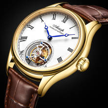 SEAKOSS-Reloj de pulsera para hombre, accesorio masculino con mecanismo de Tourbillon y esqueleto Real, de zafiro, de cuero genuino, modelo AESOP, 40 horas de duración 2024 - compra barato