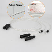 Par de cabos de áudio preffair hifi 7n occ puro, cabo de áudio plano de 10mm com plug de fibra de carbono de grau superior 2024 - compre barato