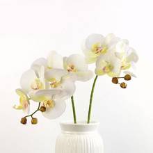 Flores de orquídea branca artificial, flor falsa de borboleta, traça, phalaenopsis, para casamento, decoração de casa 2024 - compre barato