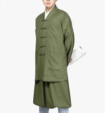 Unissex 7 cores de alta qualidade seda gelo shaolin monge kung fu ternos sangha meditação uniformes zen lay roupa buda roupa 2024 - compre barato