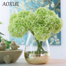 Artificial flower 5 heads hydrangea bouquet wedding decoration fake flower Hand bouquet simulation flowers Sen system snowball 2024 - buy cheap