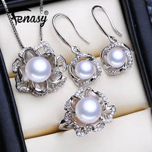 FENASY 925 Sterling Silver Jewelry Sets Natural Pearl Necklaces For Women Classic Stud Earrings Fashion Wedding Pendant Rings 2024 - buy cheap