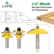 3PCS 12MM 1/2" Shank  Large Rail & Stile Ogee Blade Cutter 3" Panel Cabinet Router Bit Set Door Tenon Knife for Wood Tools 2024 - buy cheap