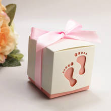 Caja de cartón con patas para Baby Shower, embalaje para dulces, regalo de boda, galletas de Chocolate, Bonbonniere, 10 Uds. 2024 - compra barato