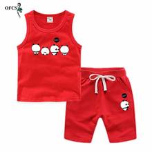 Boys Vest T Shirts + Shorts 2 pcs New Children's Clothing Sets Summer Baby Cartoon Sports Kids Suits Fashion Clothes Size 80-150 2024 - buy cheap