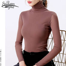 Slim Women Blouse Shirt New Fashion Plus Size Women's Clothes Fall Korean Solid Long Sleeve Turtleneck  Chemisier Femme 5912 50 2024 - buy cheap