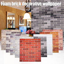 Simulated 3D Foam Wall Brick Sticker Decor Waterproof Wallpaper Self Adhesive Viscose PVC Foam Brick Stone Sticker Cover Board 2024 - buy cheap