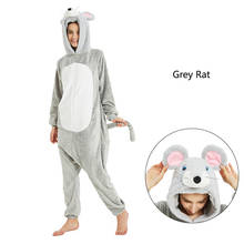 Women Grey Rat Pajamas Sets Flannel Cute Unicorn Animal Pajamas Kids Winter Totoro Pyjamas Sleepwear Cartoon Homewear 2024 - buy cheap