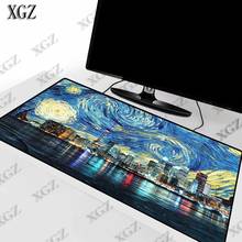 XGZ Art-alfombrilla de ratón de gran tamaño para videojuegos, alfombrilla de escritorio con borde de bloqueo para CS GO LOL Dota, Van Gogh Starry Night 2024 - compra barato