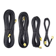 Удлинительный кабель CHIPAL RG174 RP-SMA, 10 м, 12 м, 15 м, 20 м, штекер-гнездо, фидерный провод для коаксиального Wi-Fi, LAN, сетевой карты, маршрутизатора, антенны 2024 - купить недорого