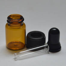 5Pcs/lot 2ml Amber Small Glass Dropper Bottles/Vials For Essential Oil,Perfume tiny portable bottles 2024 - buy cheap