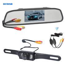 DIYSECUR Wireless 4.3" LCD Display Rear View Monitor Car Mirror Monitor IR Backup Car Camera Parking Assistance System Kit 2024 - buy cheap