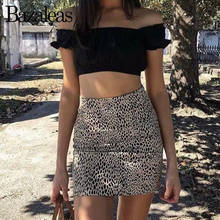 Bazaleas Fashion A line Mini Skirt Vintage Sexy Leopard Print Women Skirts Casual Basic Short Skirts 2024 - buy cheap