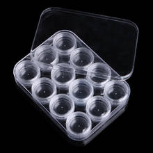 12 Grid Plastic Storage Empty Bottle Box Case Pot For Nail Art Rhinestone Bead X7YB 2024 - buy cheap