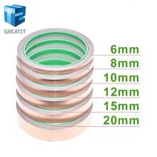 GREATZT 10m 6-20mm Adhesive Tape Foil Tape Adhesive Conductive Copper Shield Eliminate EMI Anti-static Single-sided Repair Tape 2024 - buy cheap