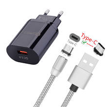 Cabo carregador rápido usb qc 3.0 tipo c, carregamento magnético para huawei p40 pro p30 p20 lite e google pixel 3a xl lg caneta 5 motorola one zoom 2024 - compre barato