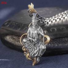 Real 999 sterling silver solid pendant vintage Guanyin Bodhisattva pendant 2024 - buy cheap